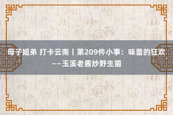 母子姐弟 打卡云南丨第209件小事：味蕾的狂欢——玉溪老酱炒野生菌