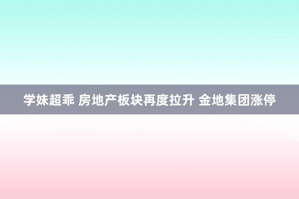 学妹超乖 房地产板块再度拉升 金地集团涨停