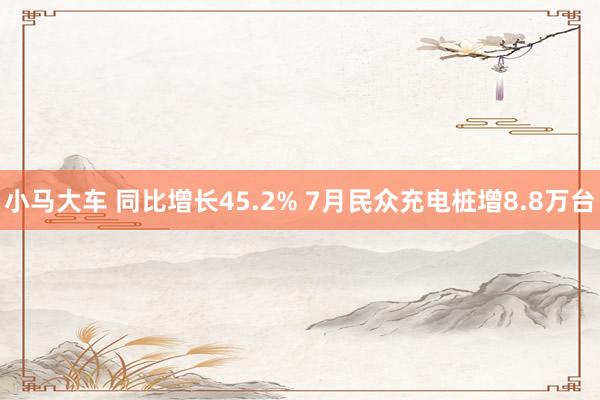 小马大车 同比增长45.2% 7月民众充电桩增8.8万台