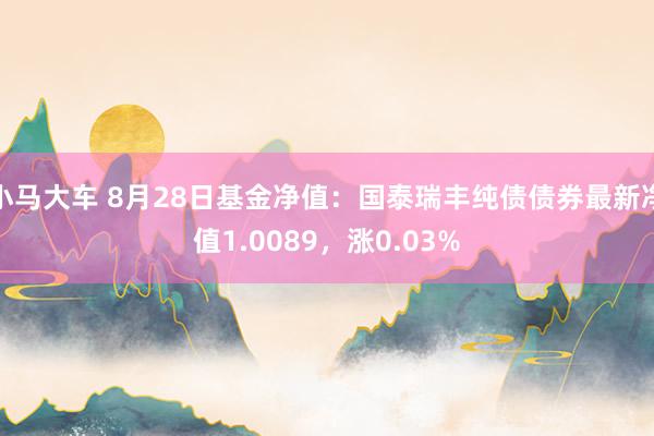 小马大车 8月28日基金净值：国泰瑞丰纯债债券最新净值1.0089，涨0.03%