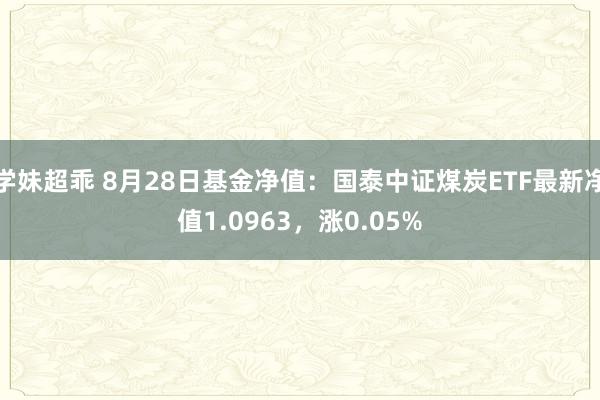 学妹超乖 8月28日基金净值：国泰中证煤炭ETF最新净值1.0963，涨0.05%