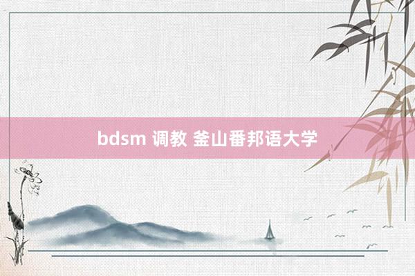 bdsm 调教 釜山番邦语大学