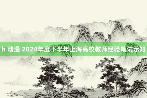 h 动漫 2024年度下半年上海高校教师经验笔试示知