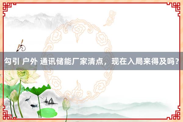 勾引 户外 通讯储能厂家清点，现在入局来得及吗？